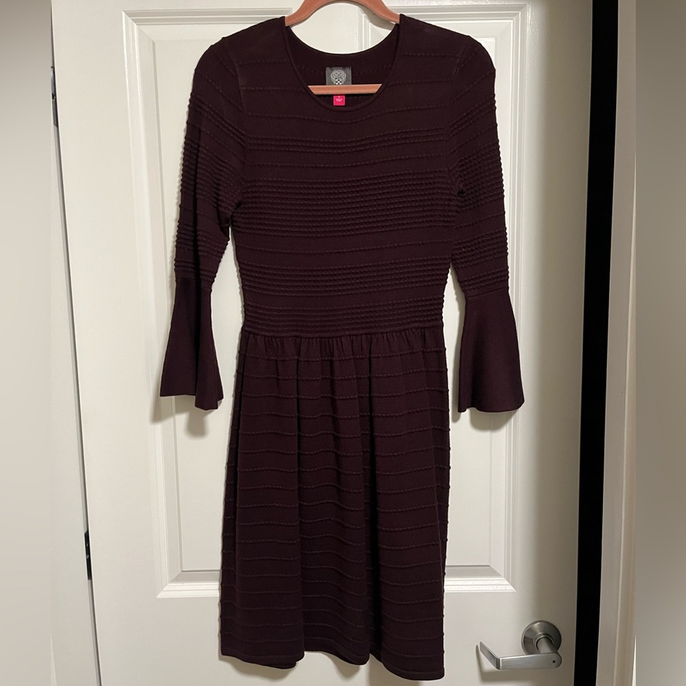Vince Camuto Deep Burgundy Long Sleeve Dress